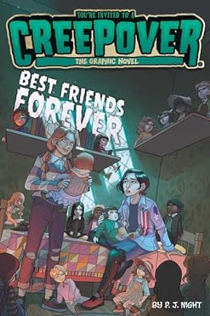 Best Friends Forever The Graphic Novel by P.J. Night, two girls in a dark room surrounded by dolls